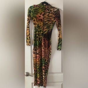 SHEER Animal Print Dress